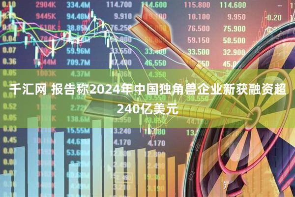 千汇网 报告称2024年中国独角兽企业新获融资超240亿美元